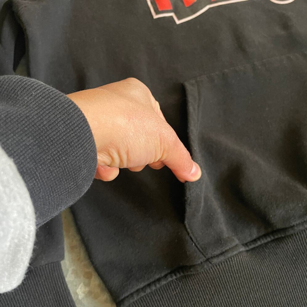 Vintage Duff Hoodie Sweatshirt Black Red Mens Large Homer Simpsons Beer 90s Y2K - Picture 4 of 11